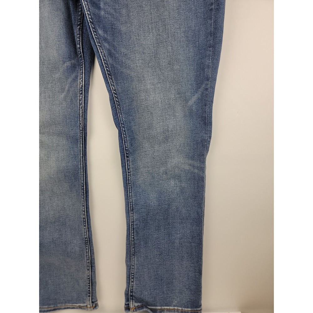 Old Navy Mens Straight Leg Blue Denim Jeans 38x30 Medium Wash Stretch - Picture 7 of 12